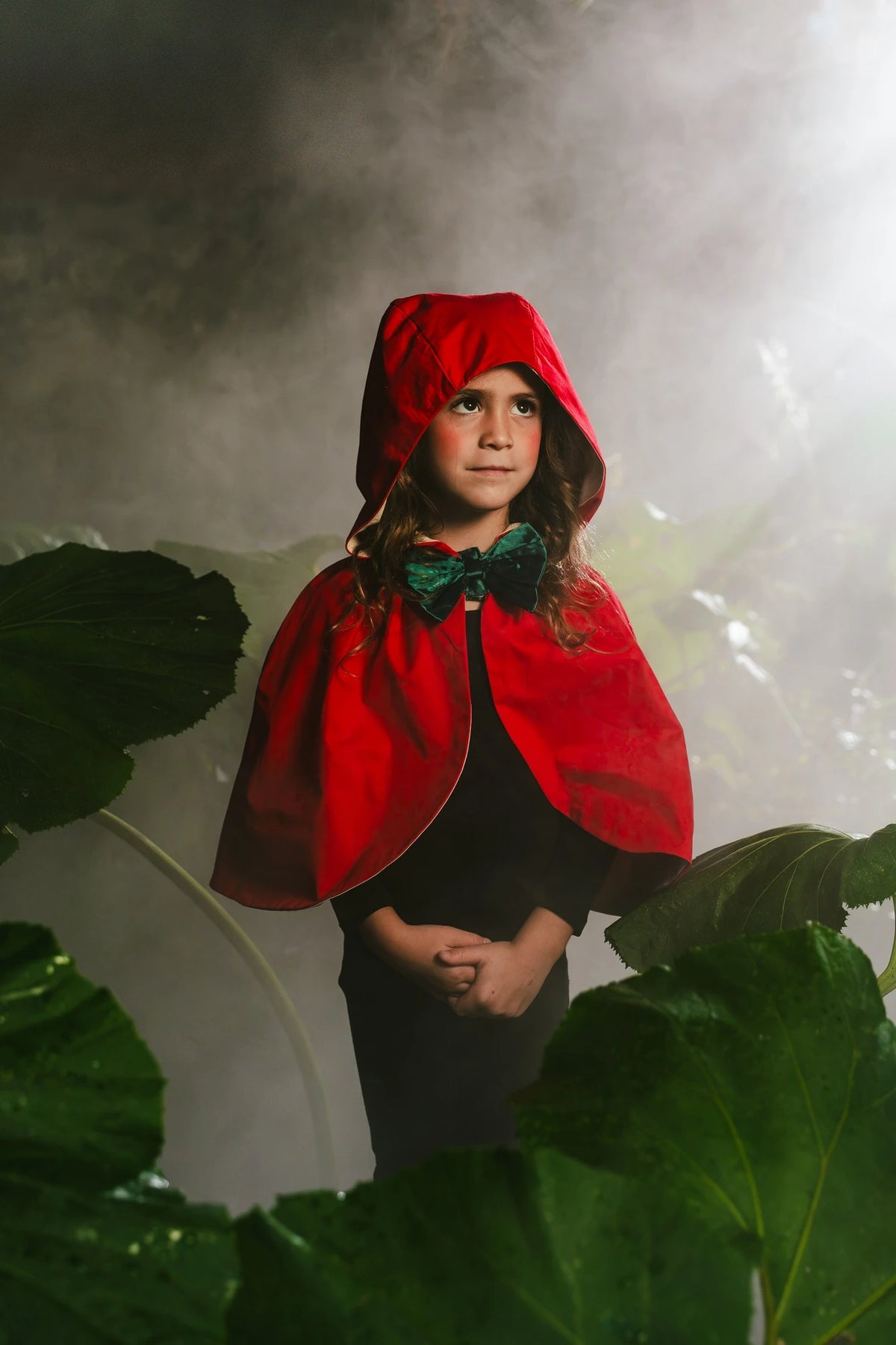 Role Play Dress-Up Red Cotton Twill Cape with Bow