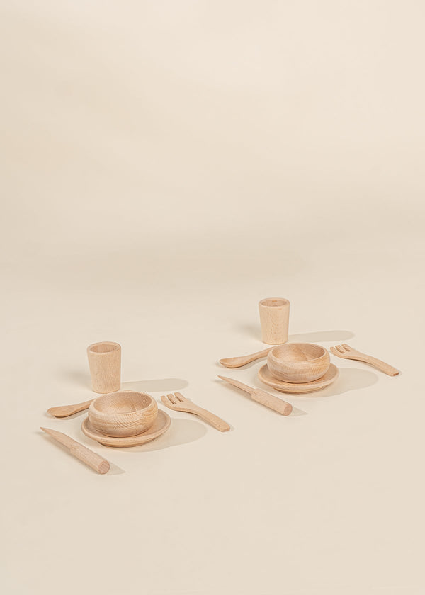 Ensemble de couverts en bois (12 Pièces)