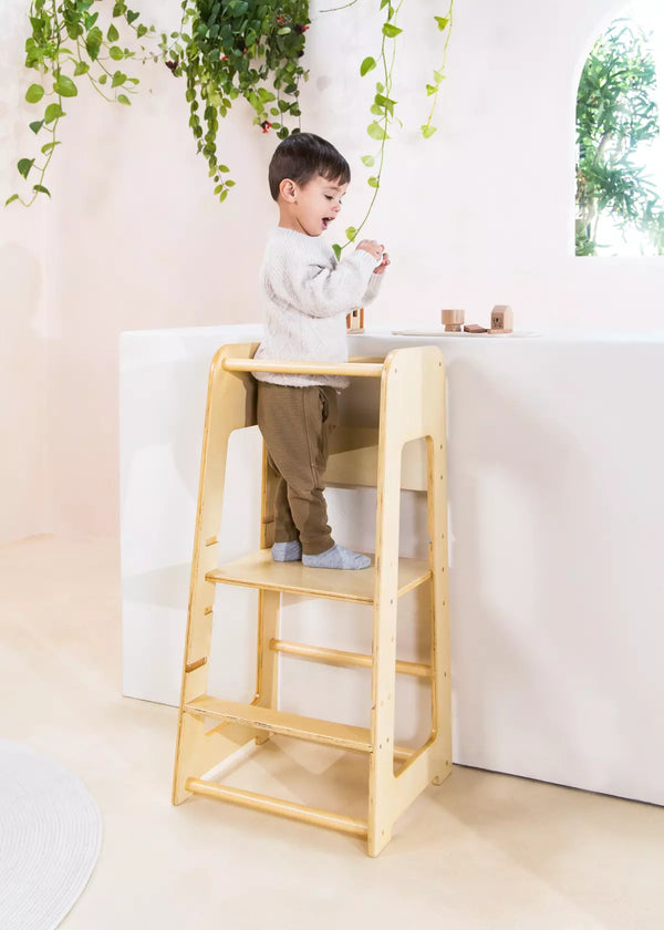 Educational Tower - Natural Wood
