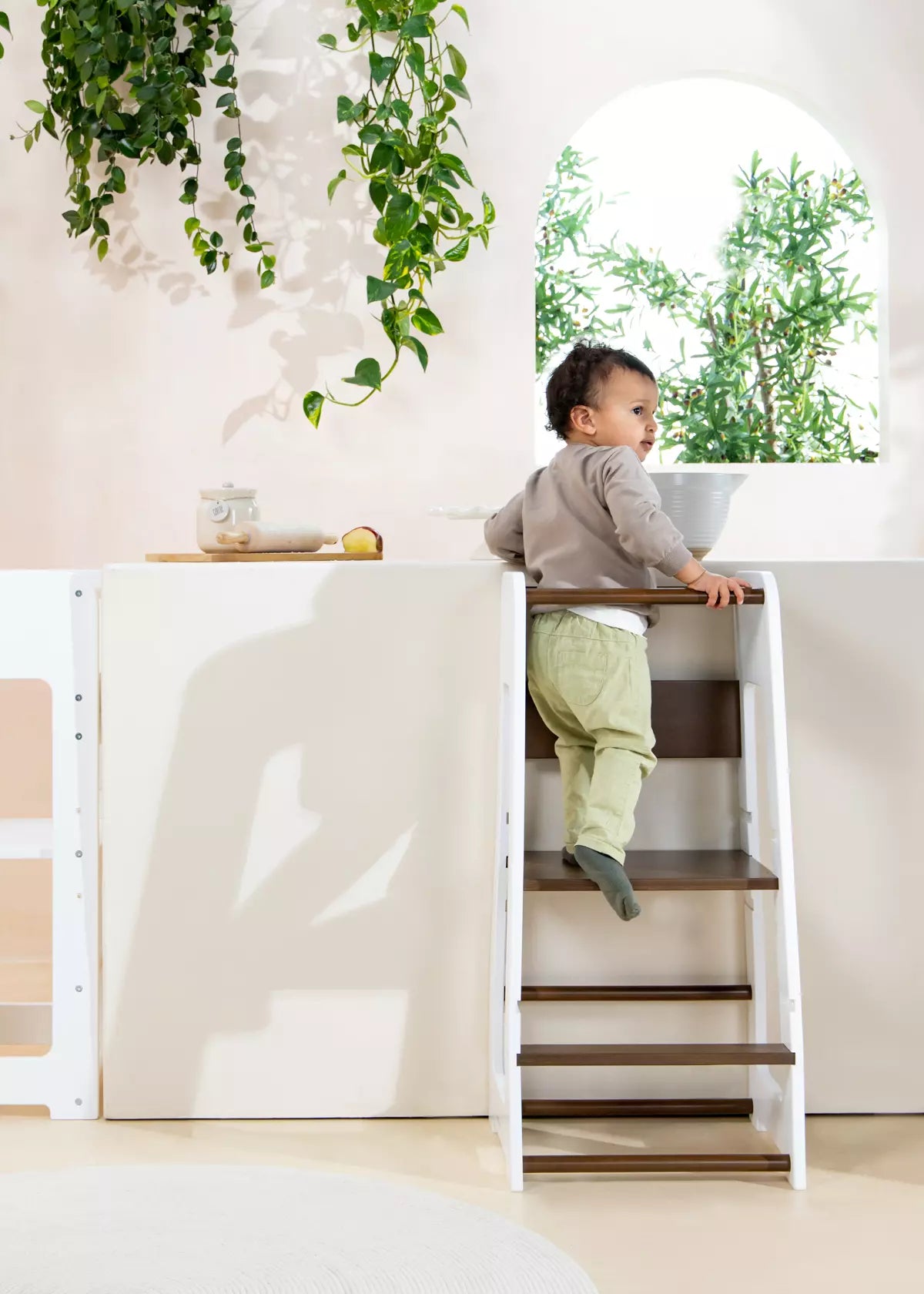 Image of Nouvelle Tour éducative - Noisette et blanc