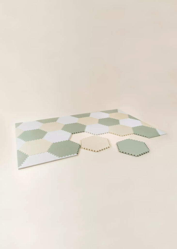 Foam Hexagon Play Mat for Babies - Seafoam