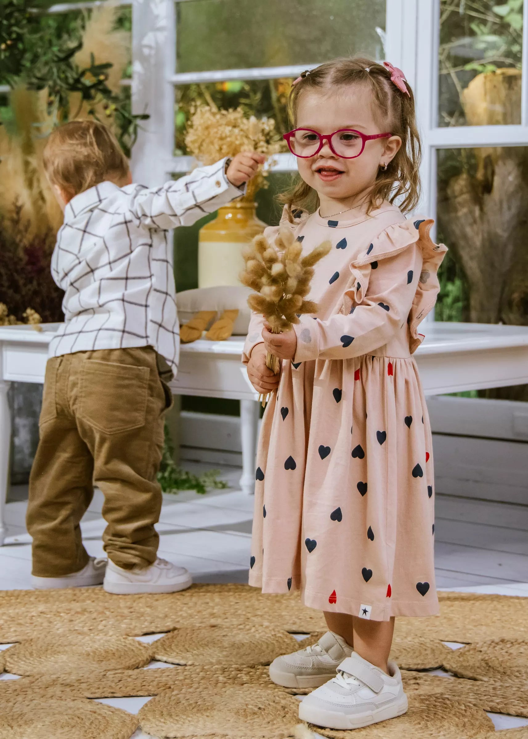 Image of Ruffle LS Dress Pink 9-12m