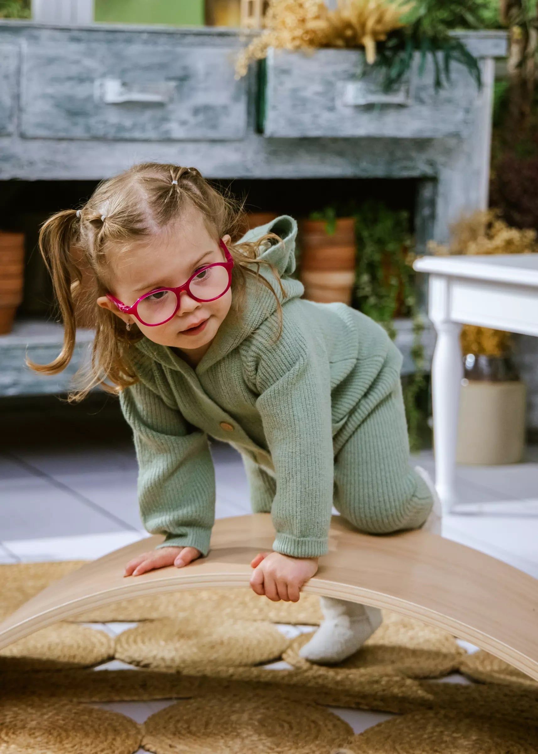 Image of Rib Knit Raglan Romper Green 0-3m