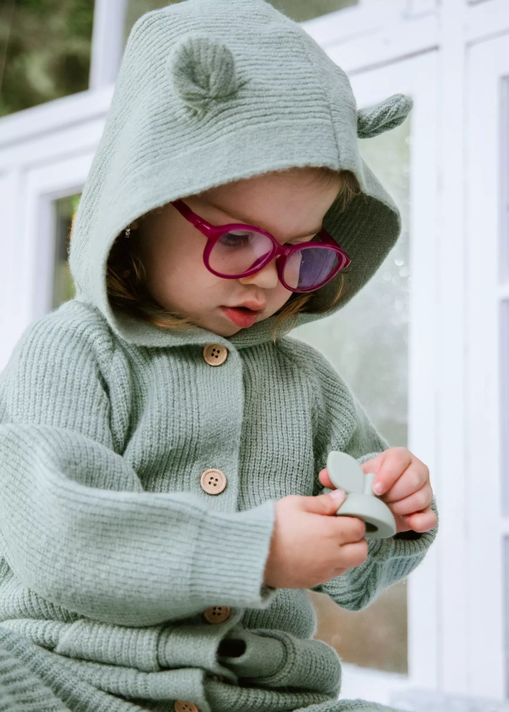 Image of Rib Knit Raglan Romper Green 0-3m