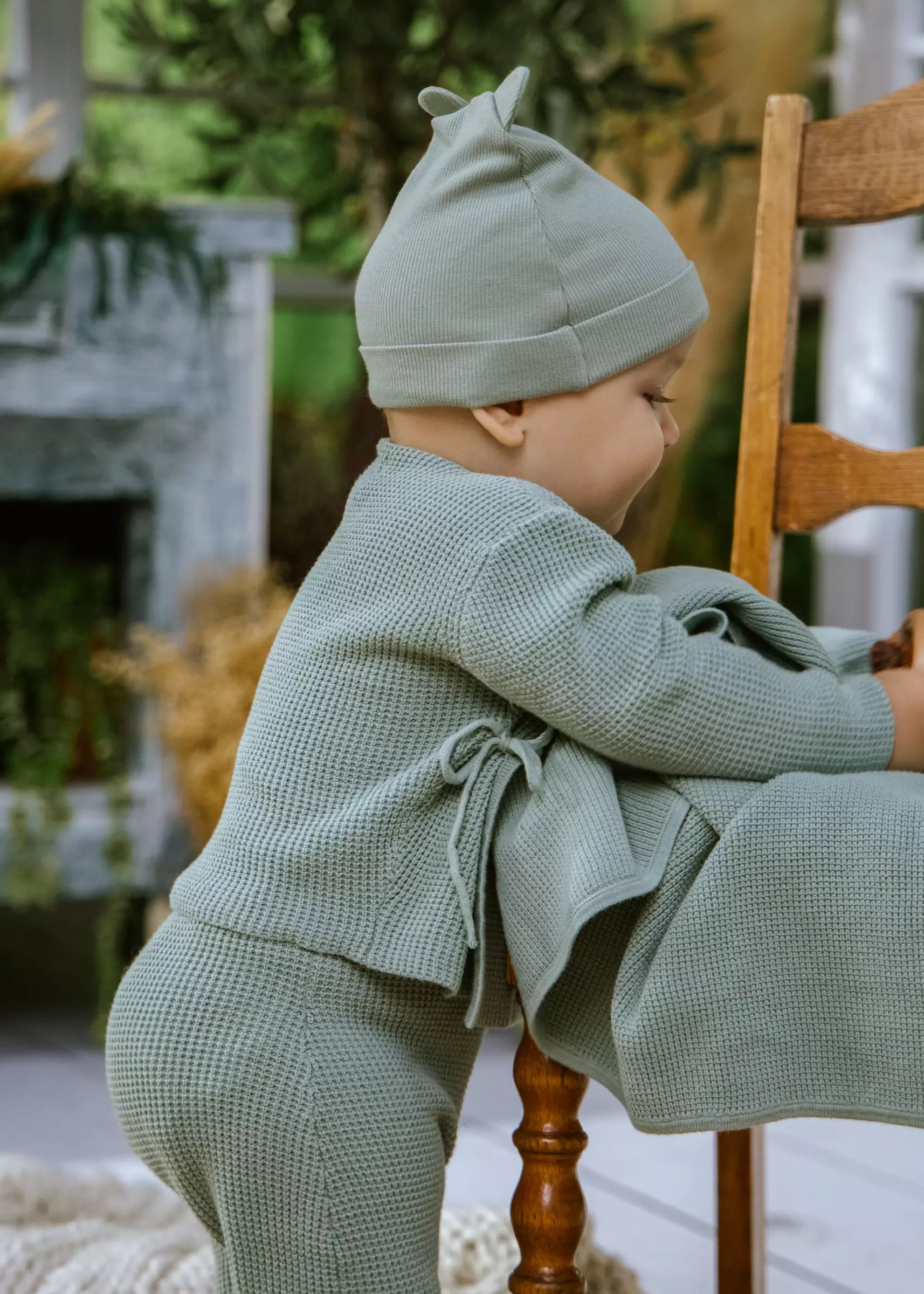 Image of Ensemble gaufré 2 pièces pour nouveau-né