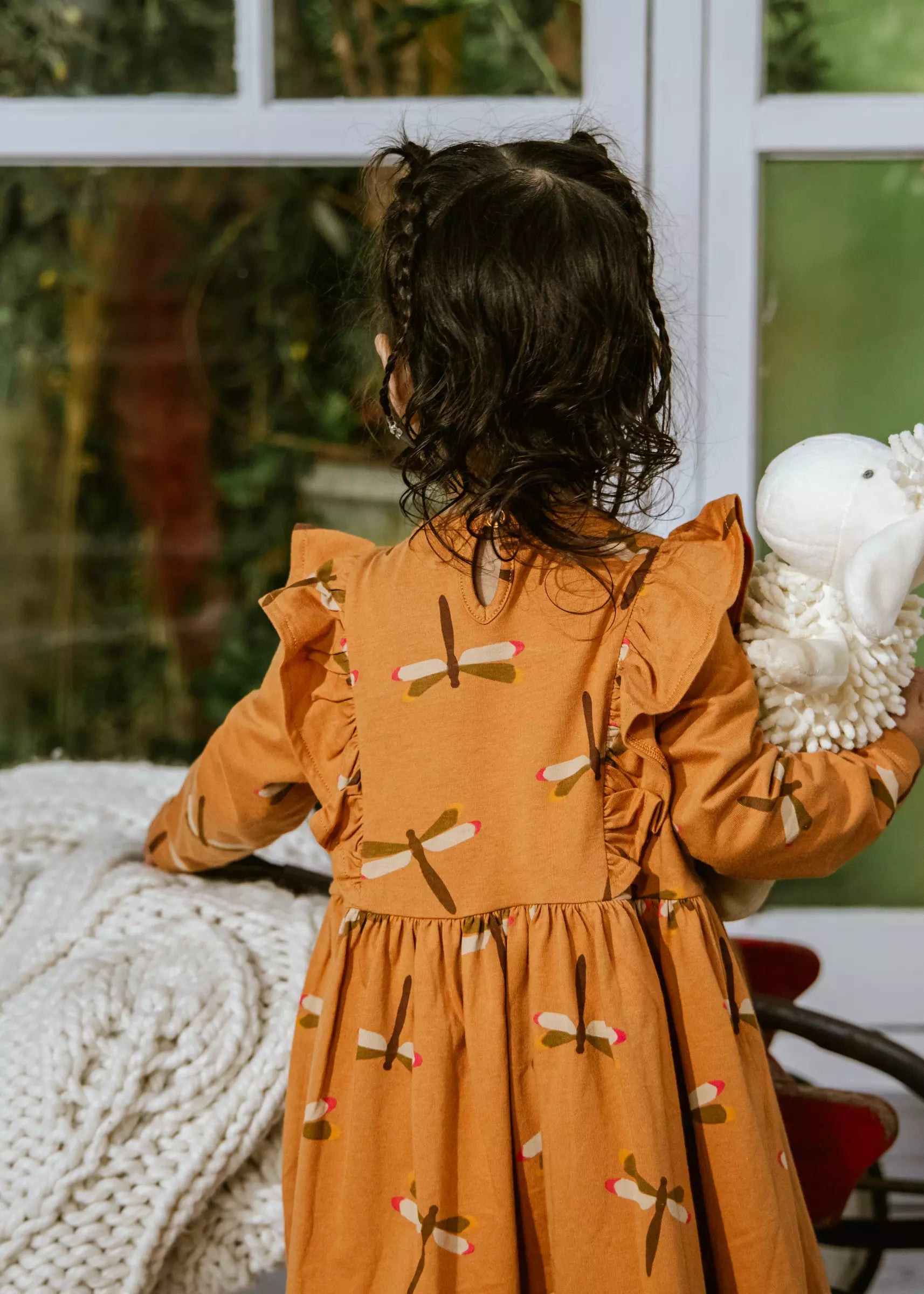 Image of Ruffle LS Dress Pink 9-12m