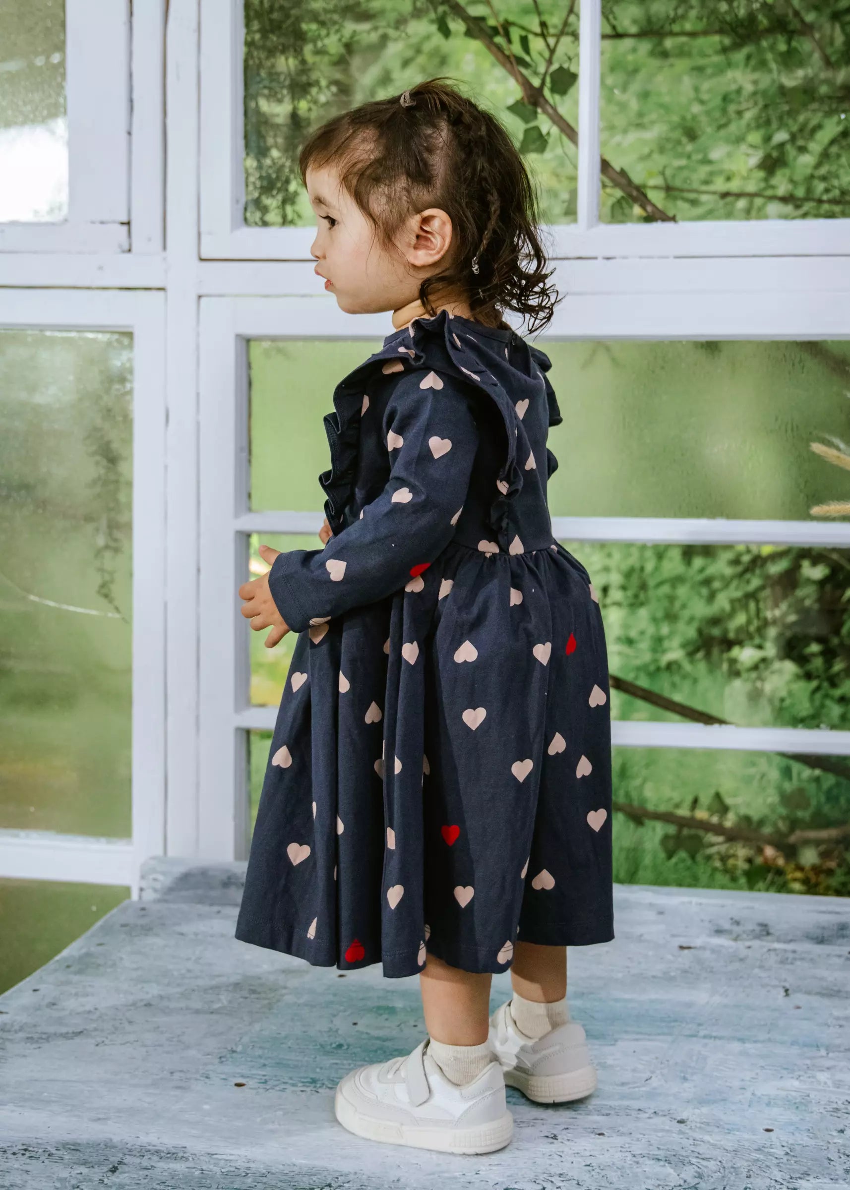 Image of Ruffle LS Dress Pink 9-12m