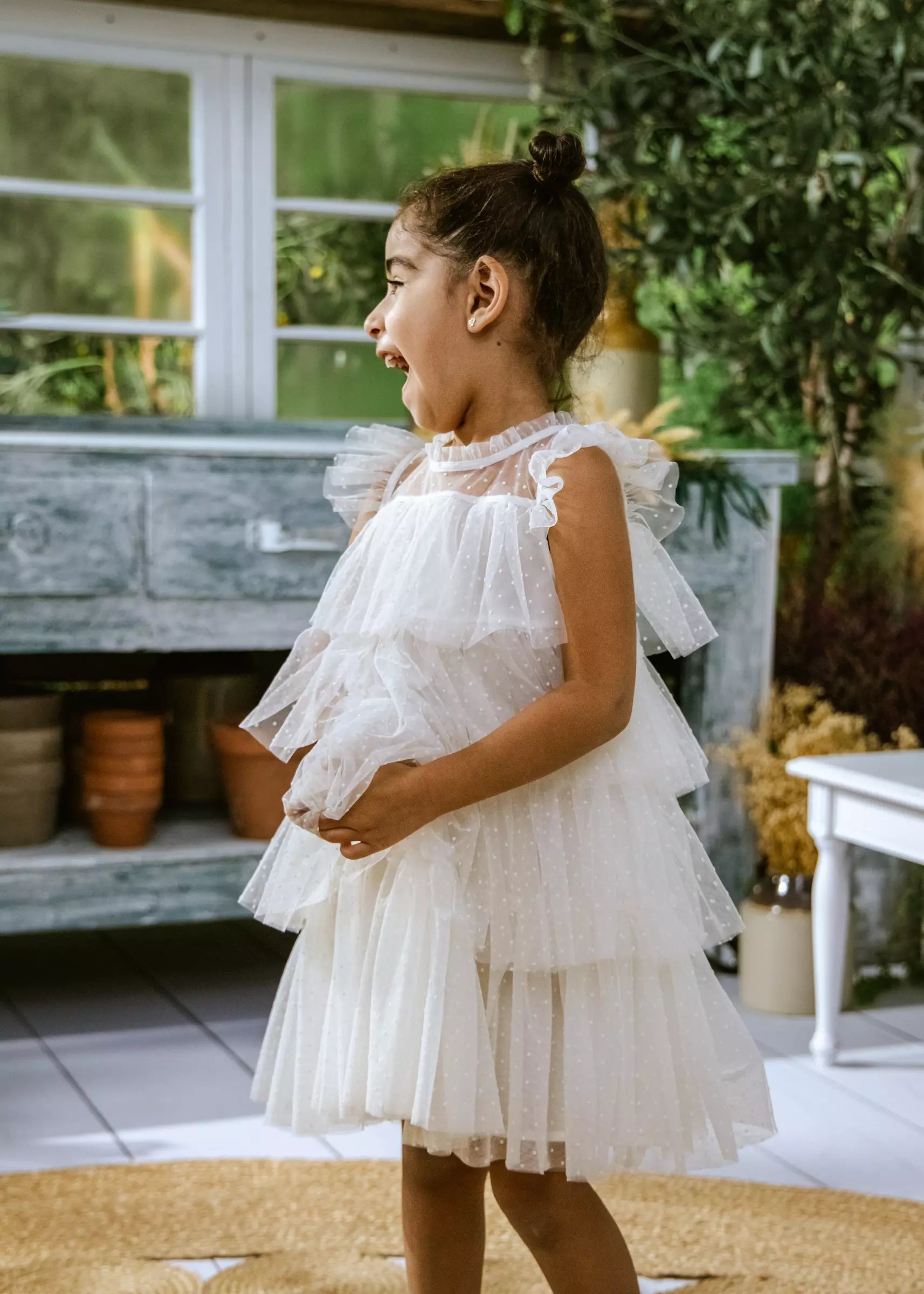 Image of Tiered Dress White 9-12m