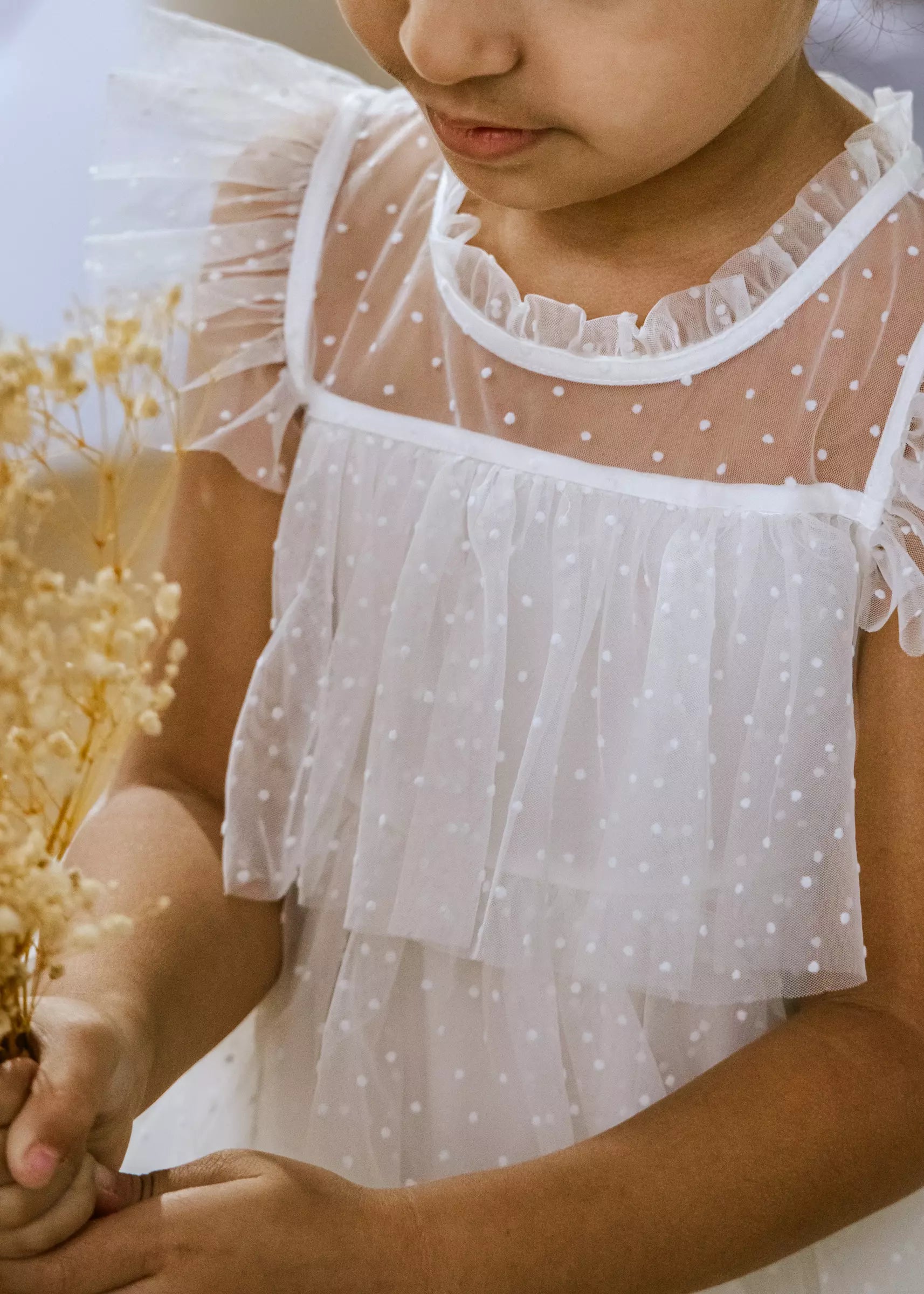 Image of Tiered Dress White 9-12m