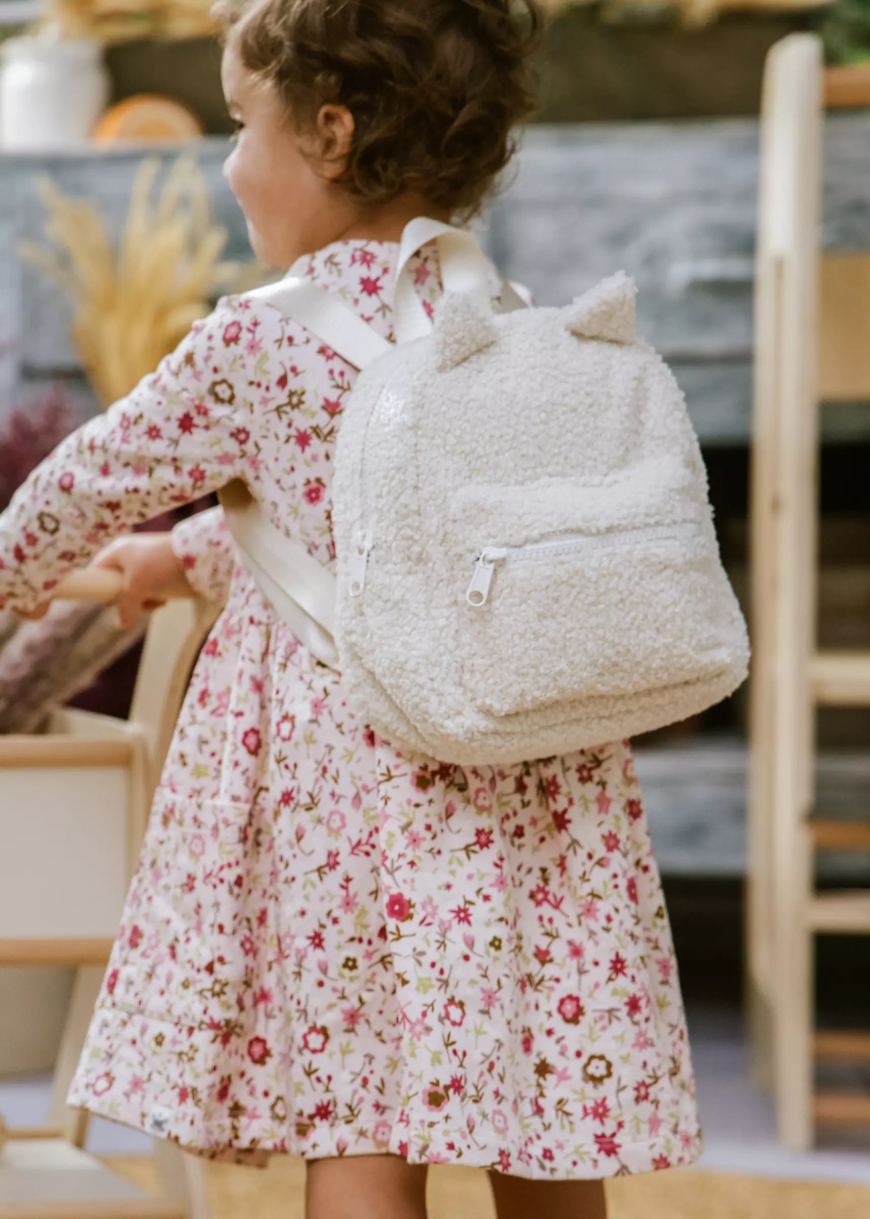 Image of Fleece Swing Dress Lt Pink AOP 9-12m