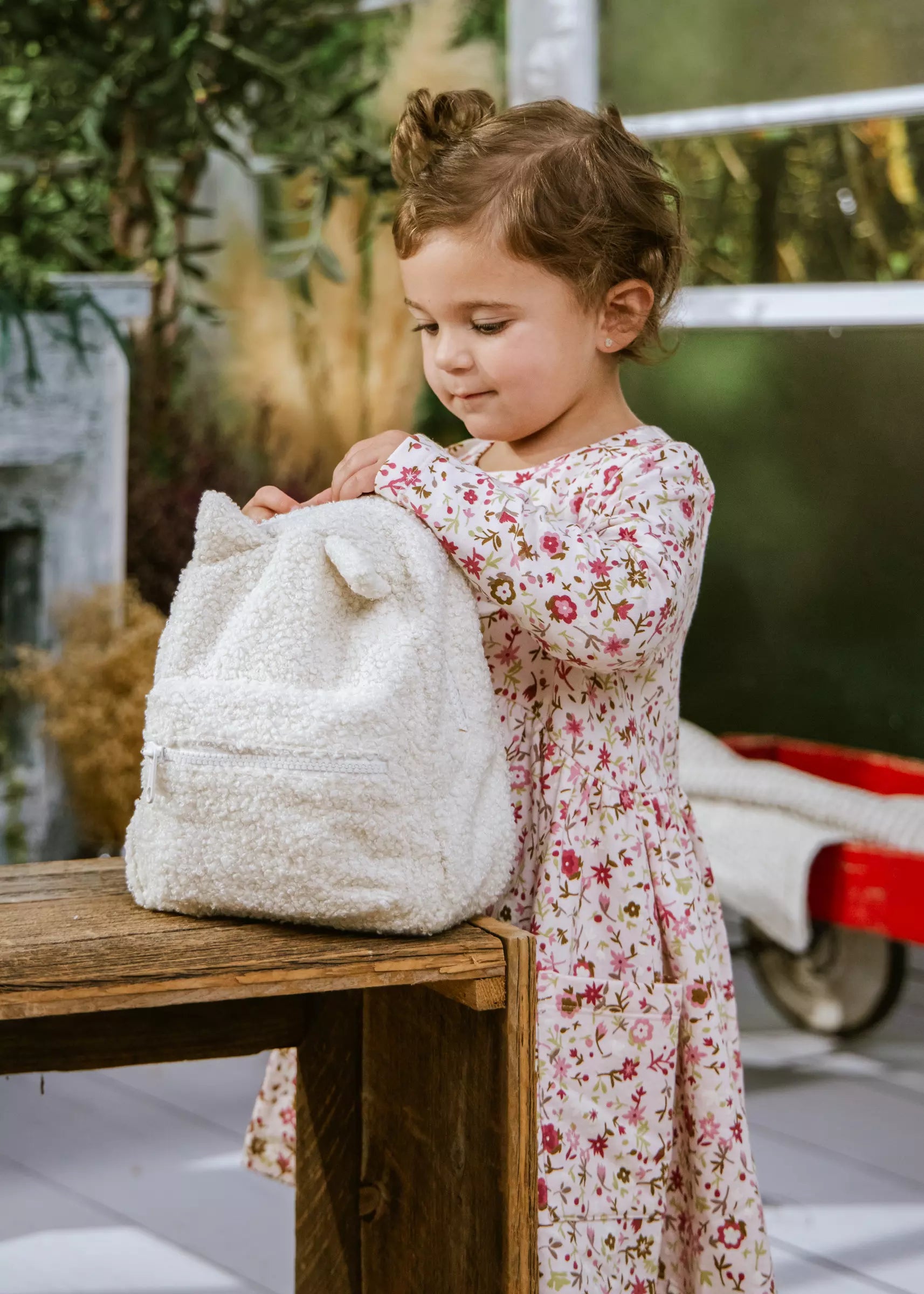 Image of Fleece Swing Dress Lt Pink AOP 9-12m