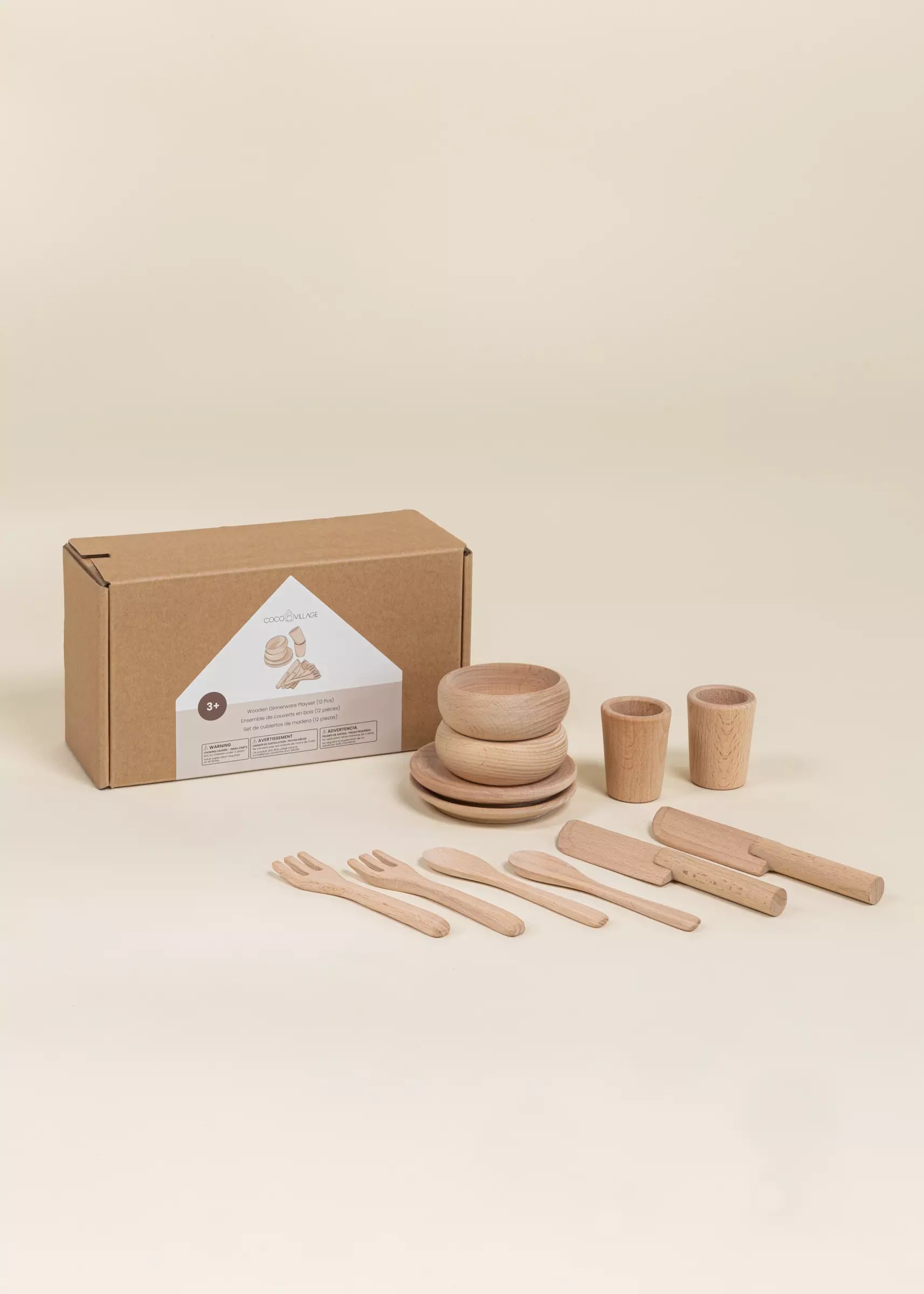 Image of Wooden Dinnerware Playset (12 Pcs)