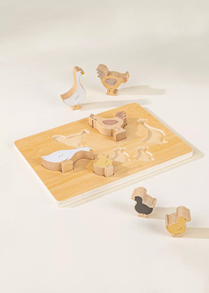 Set of Six Barnyard Animals on Wooden Plate - Coco Village