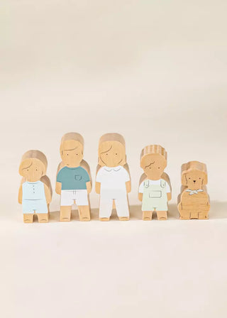 Set of six Family Characters - Doll House - Wood - Coco Village