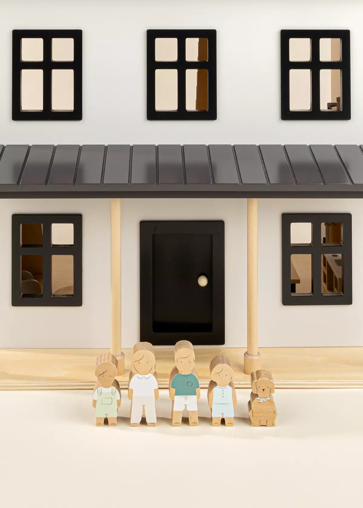 Image of Set of 5 Family Wooden Doll House Characters