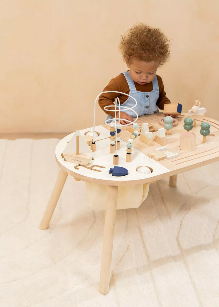Baby wooden activity table best sale