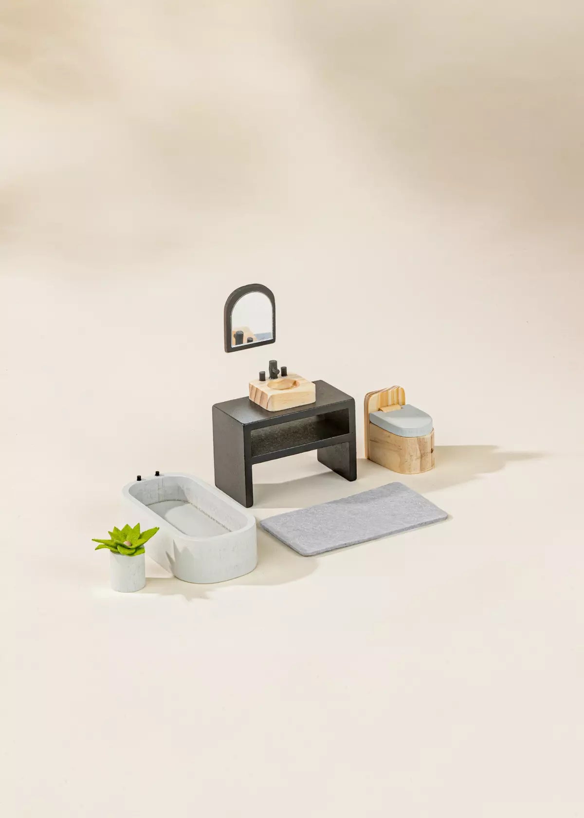 Image of Wooden Doll House Furniture - Bathroom - Bundle - Coco Village