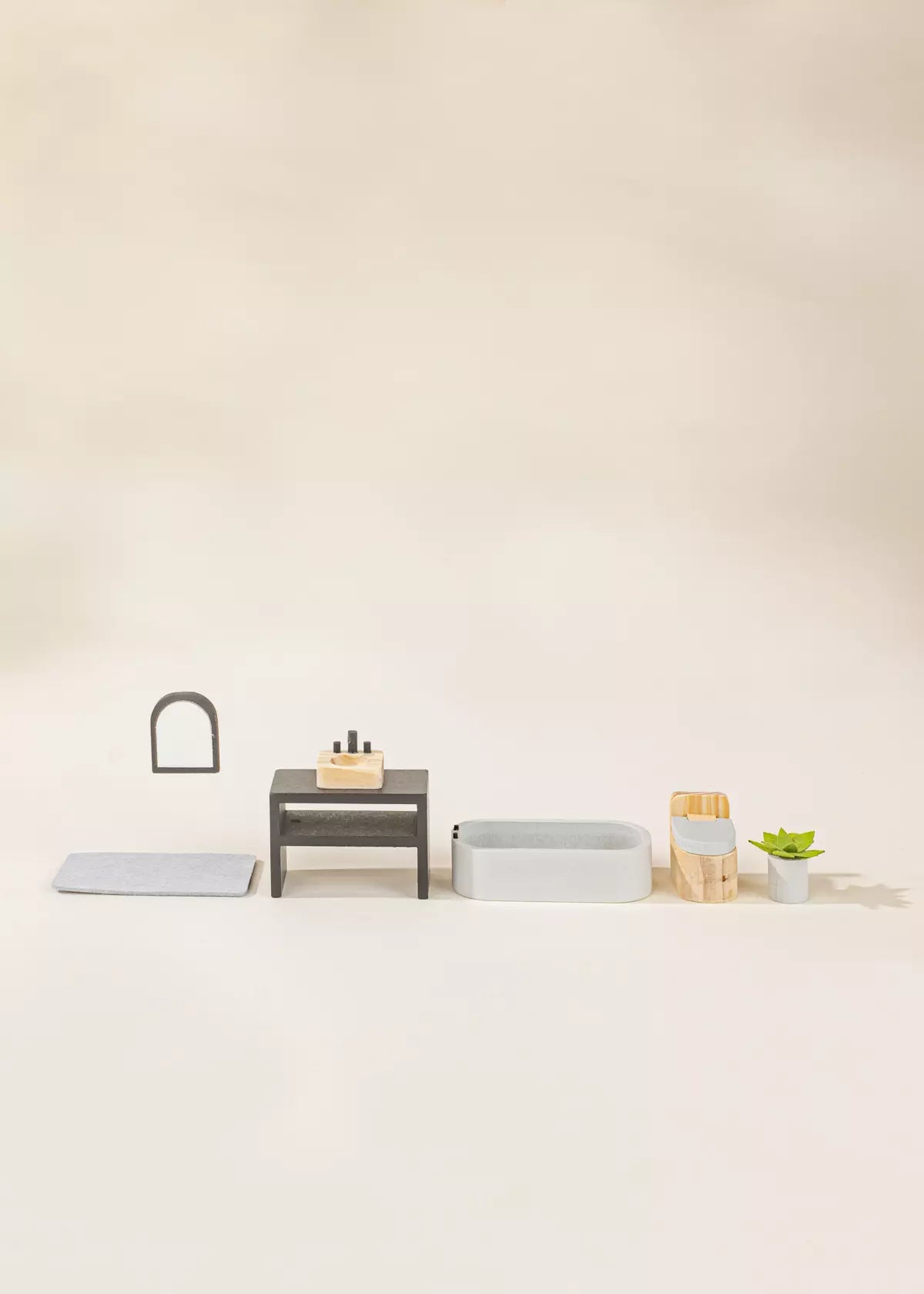 Image of Wooden Doll House Bathroom Furniture (6pcs)