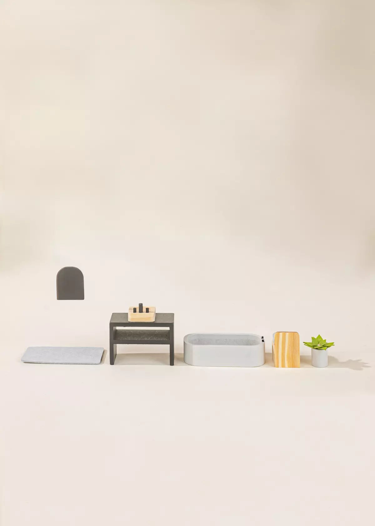 Image of Wooden Doll House Bathroom Furniture (6pcs)