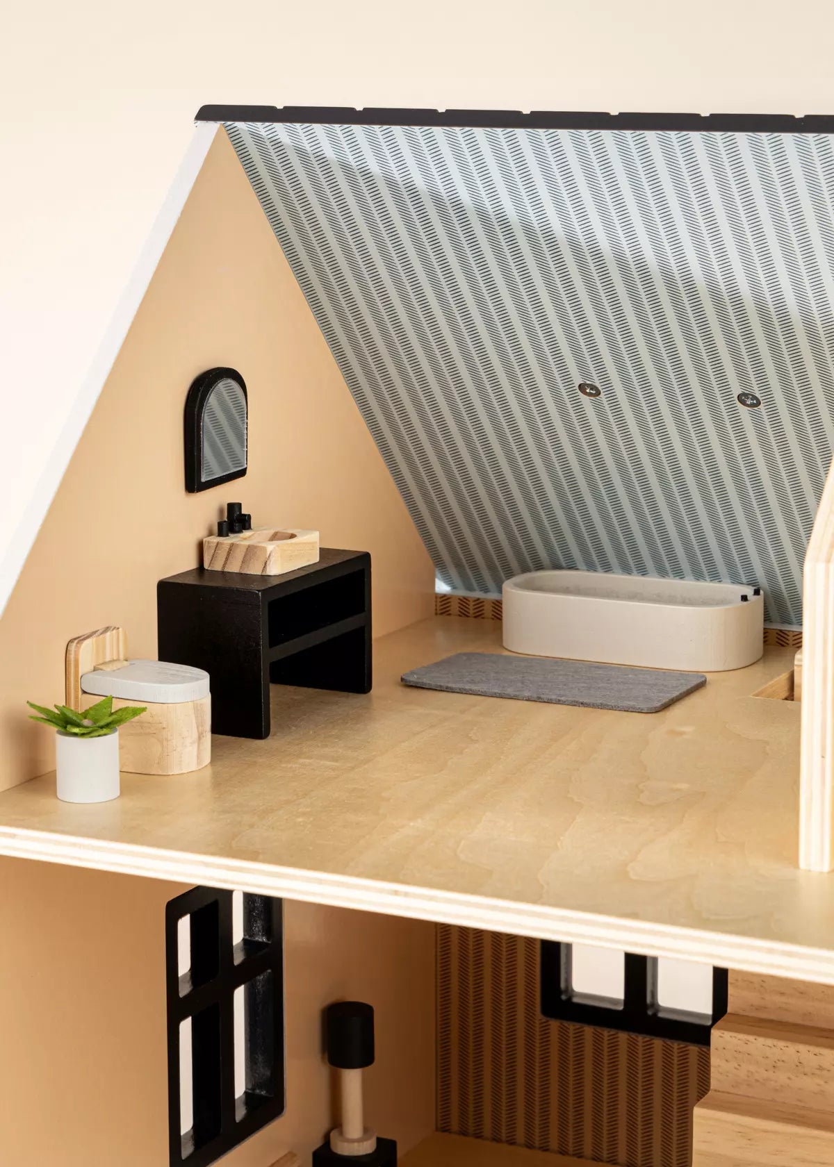 Image of Wooden Doll House Bathroom Furniture (6pcs)