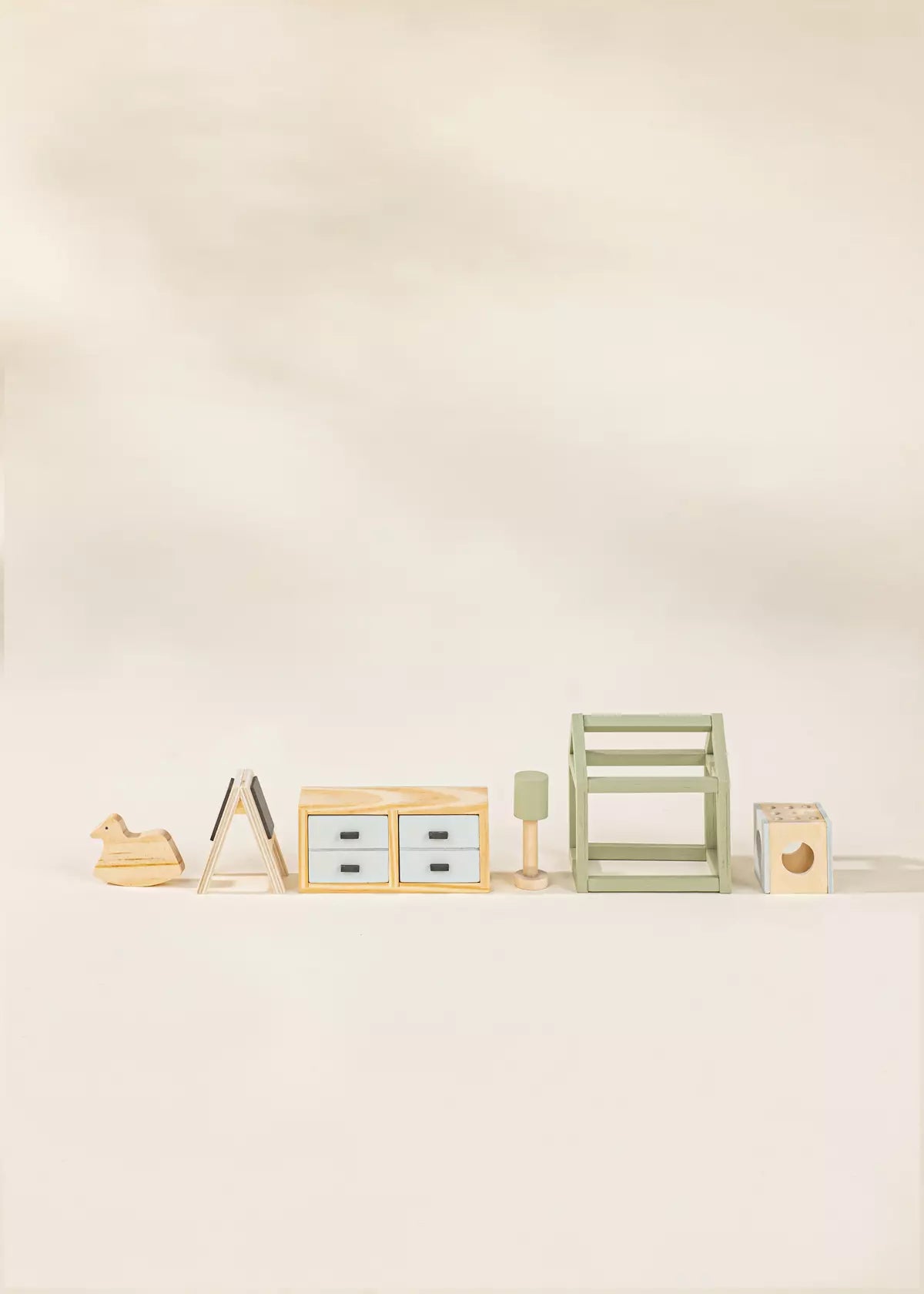 Image of Wooden Doll House Kids Room Furniture (10pcs)