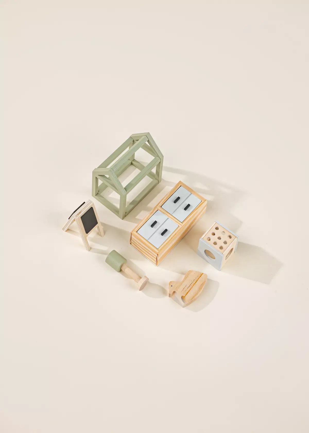 Image of Wooden Doll House Kids Room Furniture (10pcs)