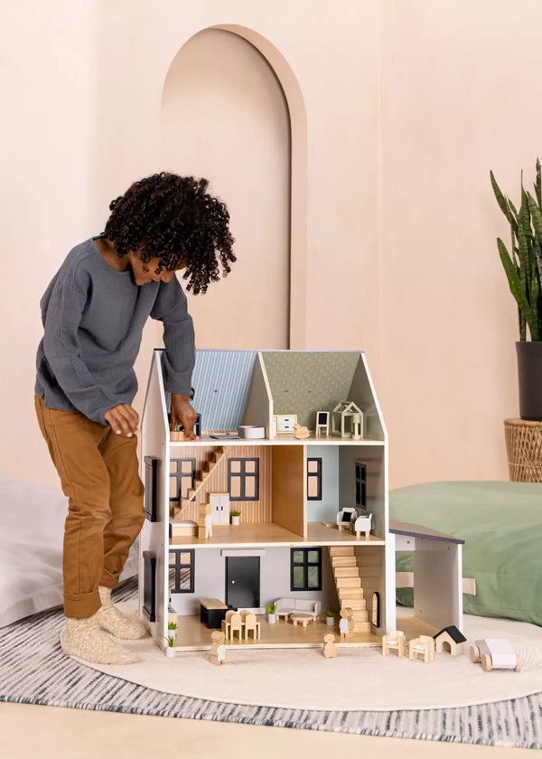 Wooden Doll House Kids Room Furniture (10pcs)