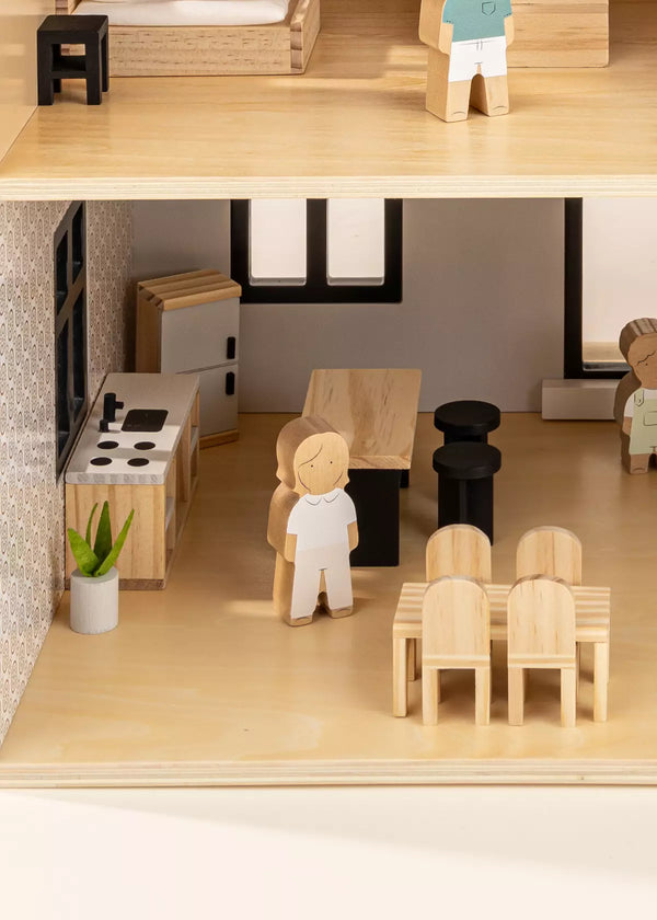 Wooden Doll House Kitchen Furniture (12 pcs)