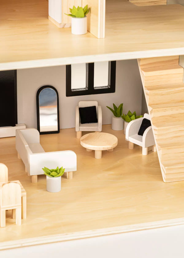 Wooden Doll House Living Room Furniture (10pcs)