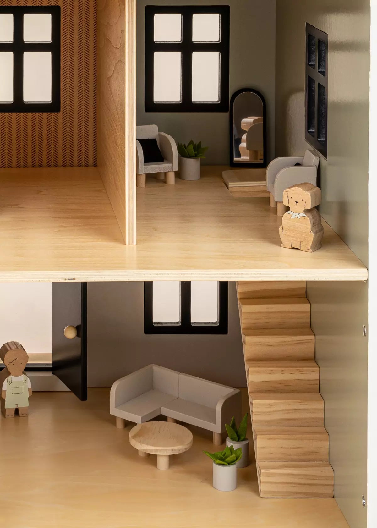 Set de meubles en bois pour maison de poupée Qweenie Home : King Set de meubles en bois pour maison de poupée Qweenie Home : King