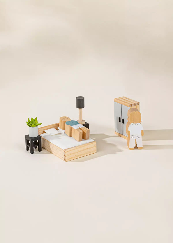 Wooden Doll House Master Bedroom Furniture (9 pcs)