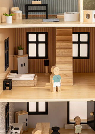 Meubles et accessoires de chambre des maîtres pour maison de poupée (9 pièces)