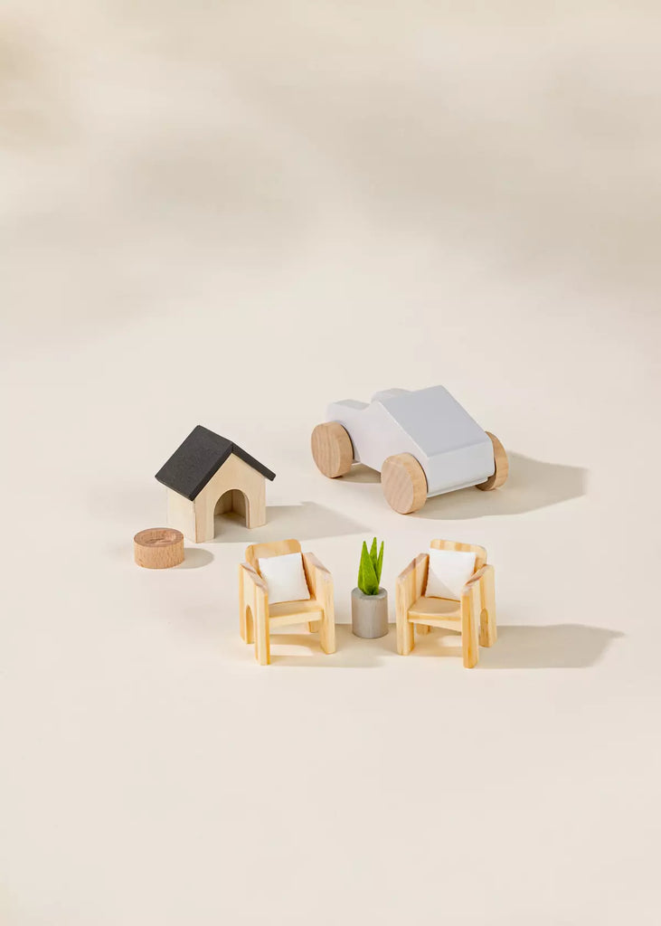 Wooden Doll House Furniture - Outdoor Furniture - Bundle - Coco Village