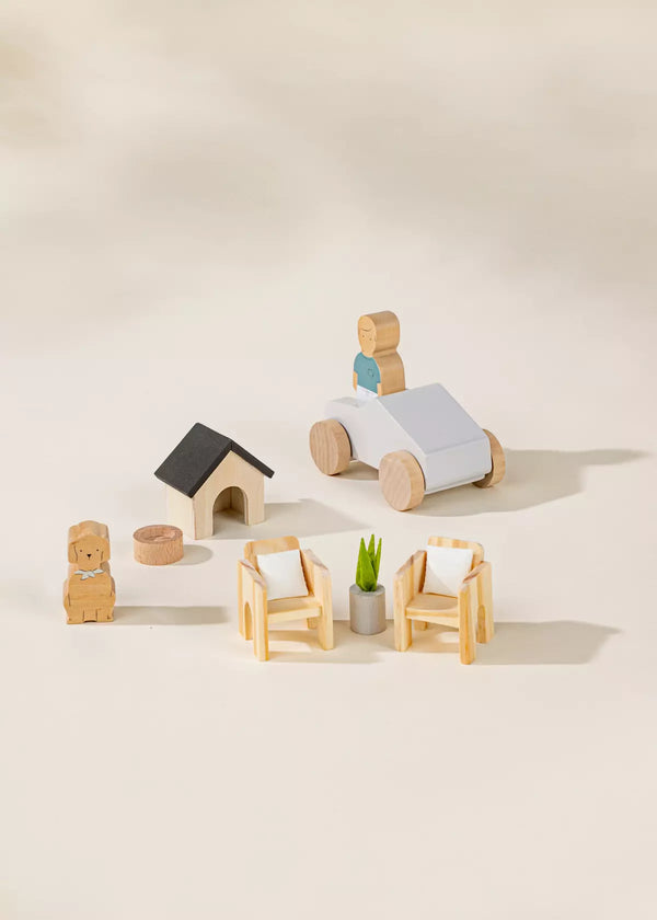 Wooden Doll House Outdoor Furniture (8pcs)