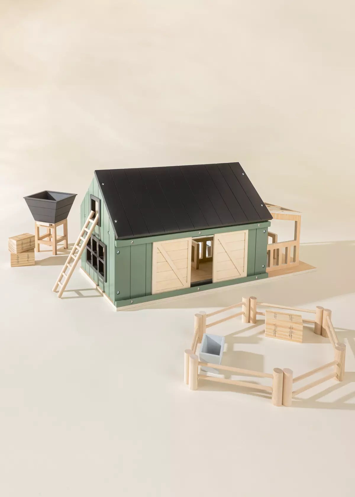 Image of Wooden Farm and Accessories Set - Characters and Playset - Farm Animals - Seafoam Farm - Coco Village